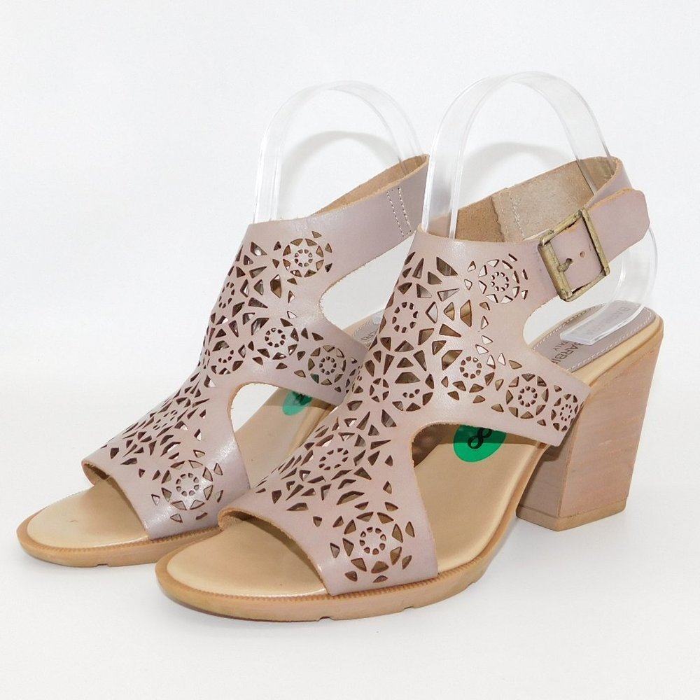 NWT Barbara Barbieri Leather Preforated Sling Sandal